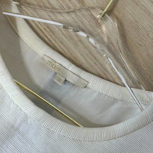 Maje Cream Sleeveless Top With Overlay